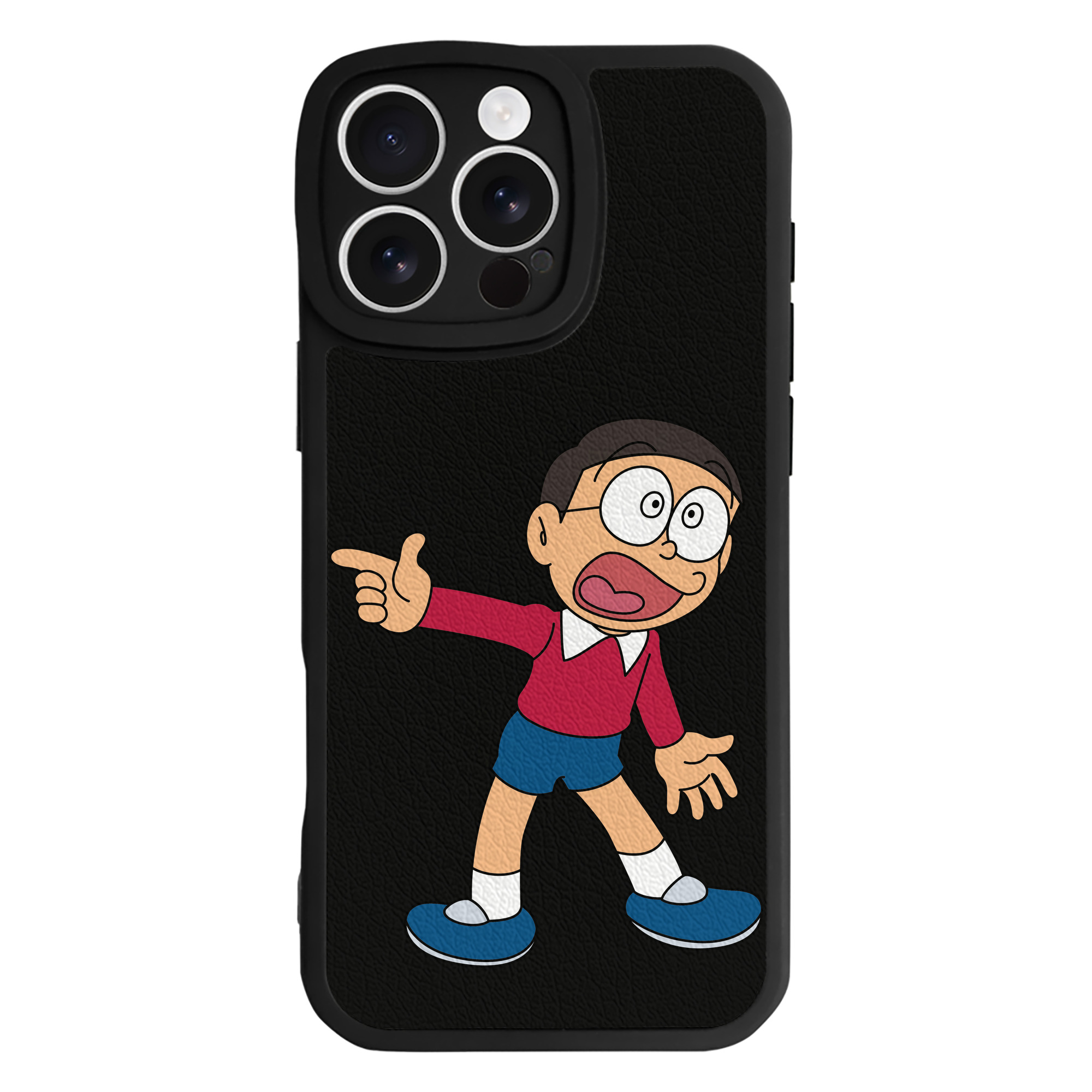 （画像用） ドラえもん 野比 のび太 Doraemon Nobita Nobi 【iPhone 16シリーズ対応】シリコンスマホケース（レザー調） 材質：シリコン